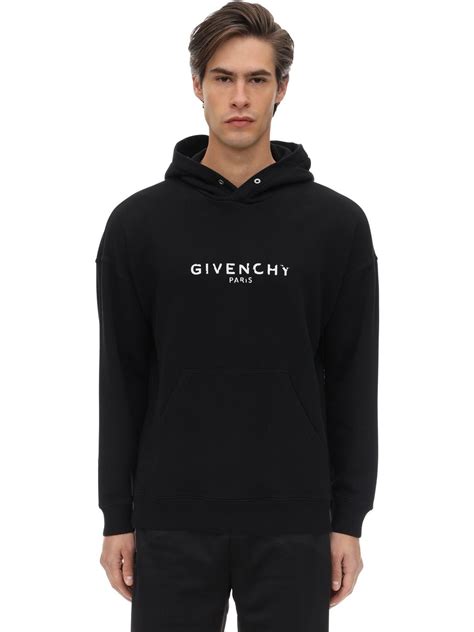 felpa givenchy etichetta|Felpa corta con cappuccio GIVENCHY Archetype in tessuto garzato.